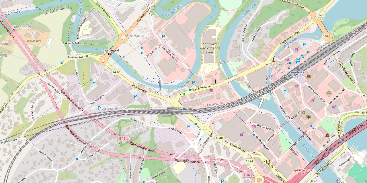Kart over studioet: Elias Smiths vei 25, 1337 Sandvika